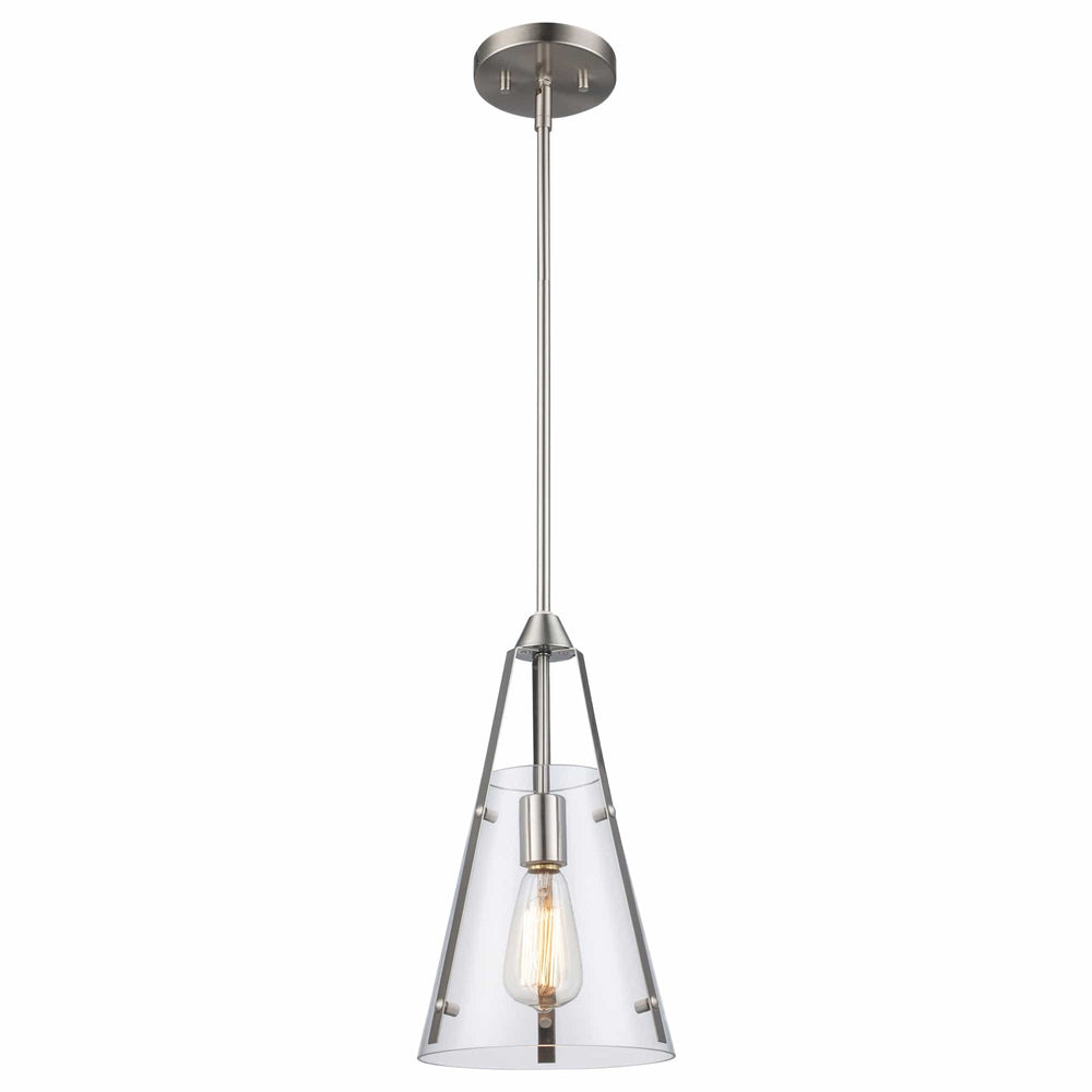 Trans Globe Alivia 1-Light Mini Clear Tea Pee - Brushed Nickel