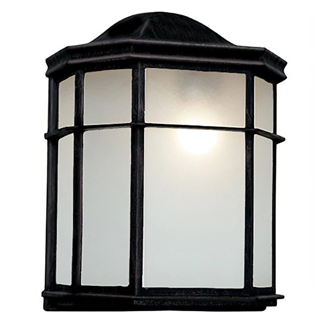 Trans Globe Andrews 1-Light Frosted Glass, Flush Mount Outdoor Pocket Lantern  Collection: Andrews - Rust