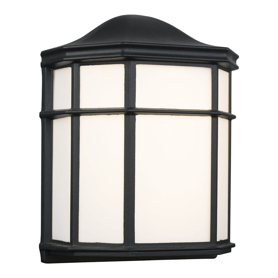 Trans Globe Andrews LED Acrylic and Metal, Enclosed Flush Mount Outdoor Pocket Wall Light - Black