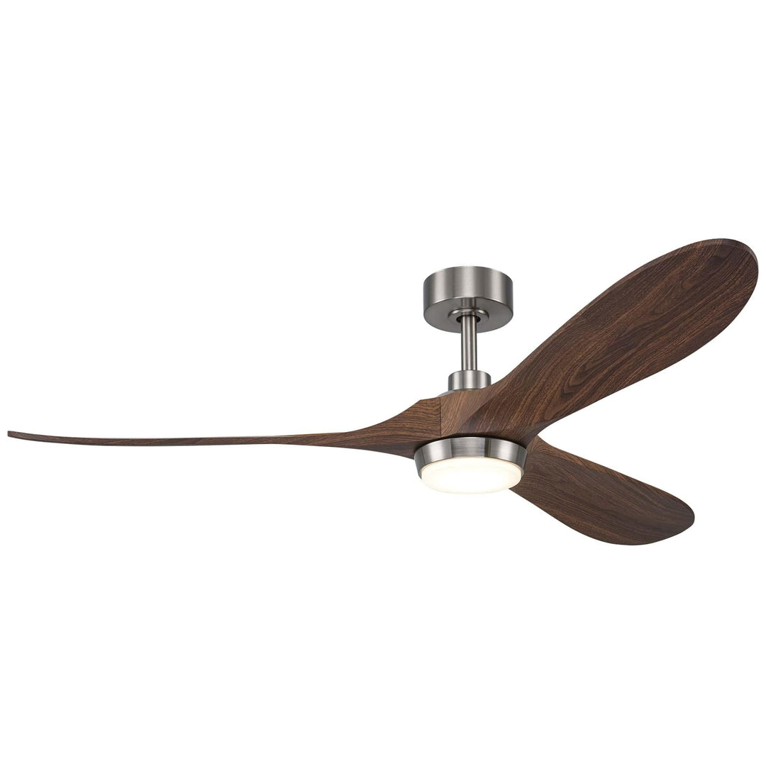 Trans Globe Arden 3-Blade Modern Ceiling Fan- Brushed Nickel