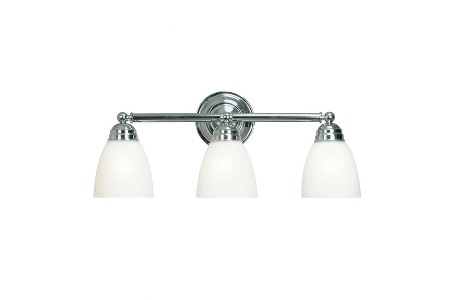 Trans Globe Ardmore 21.5" Vanity Bar Straight Arm White -Polished Chrome