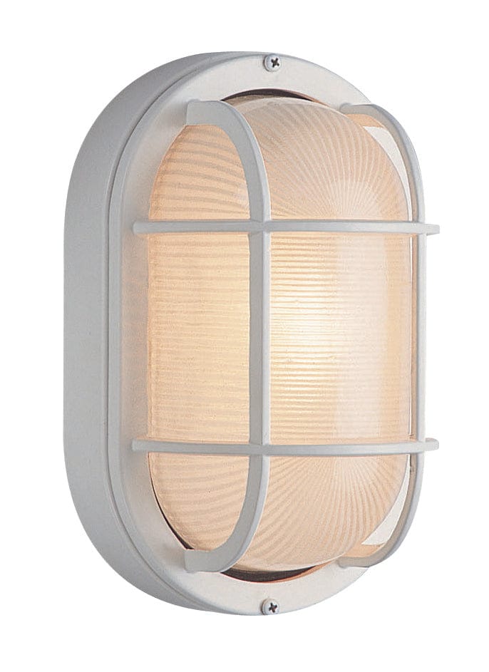 Trans Globe Aria 1-Light Caged Ribbed Glass Bulkhead Pocket Lantern- White