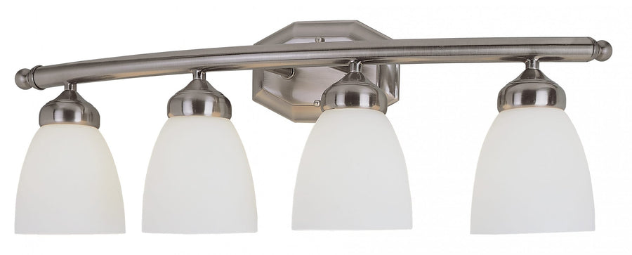 Trans Globe Ashlea 28" Vanity  Bowed Arm White Frost- Brushed Nickel