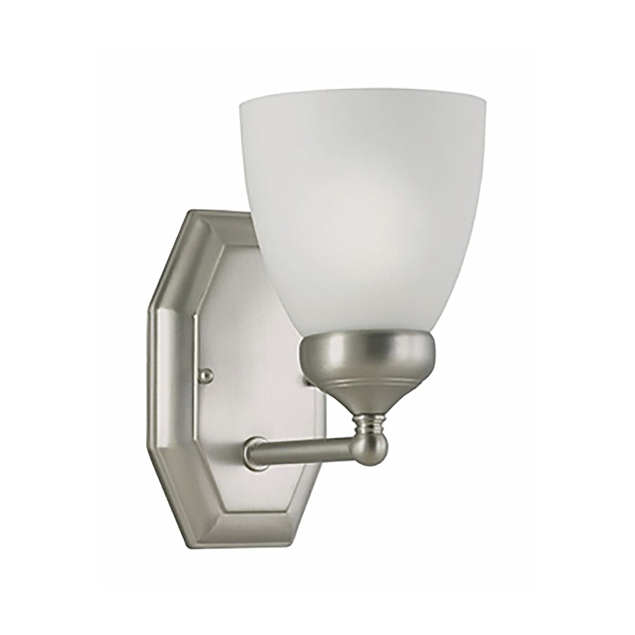 Trans Globe Ashlea 7" Wall Sconce White Frost Glass -  Brushed Nickel