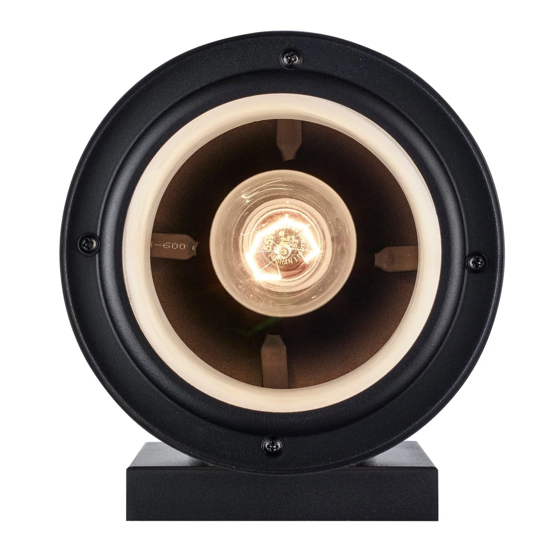 Trans Globe Avalon 1 - Light Armed Outdoor Wall Lantern Light -  Black / Frosted