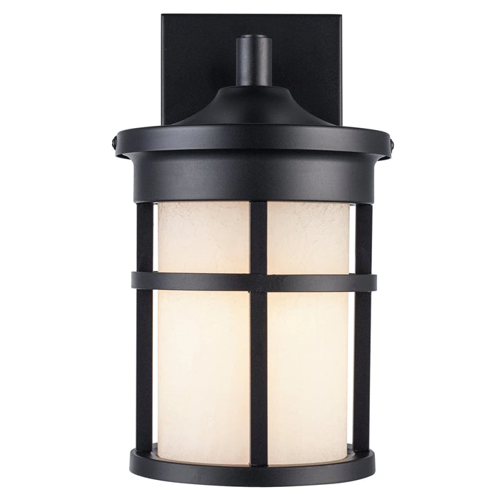 Trans Globe Avalon 1 - Light Armed Outdoor Wall Lantern Light -  Black / Frosted