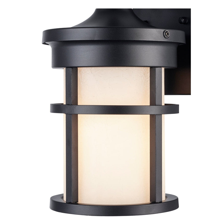 Trans Globe Avalon 1 - Light Armed Outdoor Wall Lantern Light -  Black / Frosted
