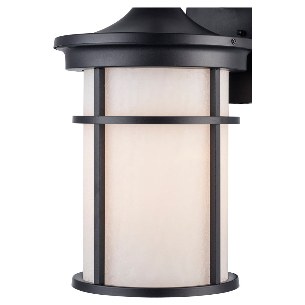 Trans Globe Avalon 1 - Light Armed Outdoor Wall Lantern Light - Black / Frosted