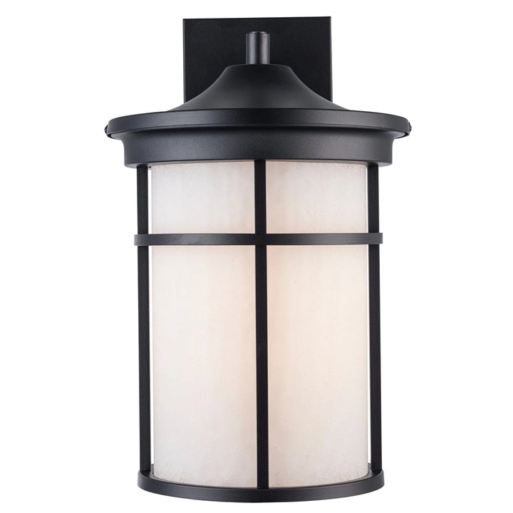 Trans Globe Avalon 1 - Light Armed Outdoor Wall Lantern Light - Black / Frosted