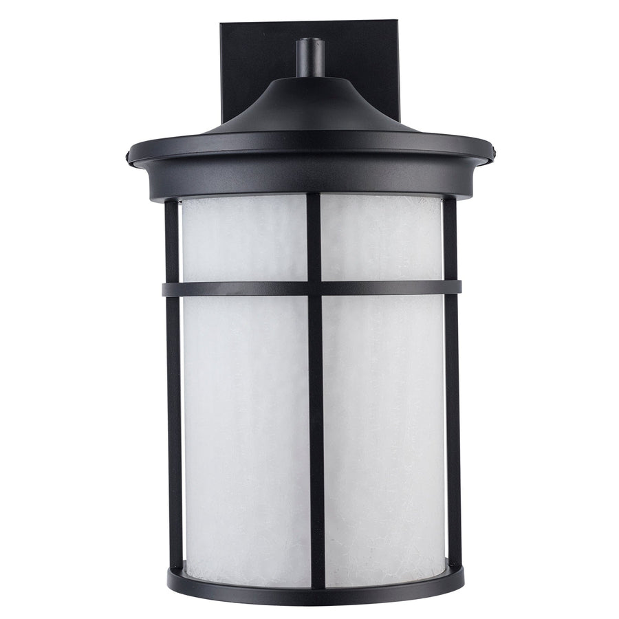 Trans Globe Avalon 1 - Light Armed Outdoor Wall Lantern Light - Black / Frosted