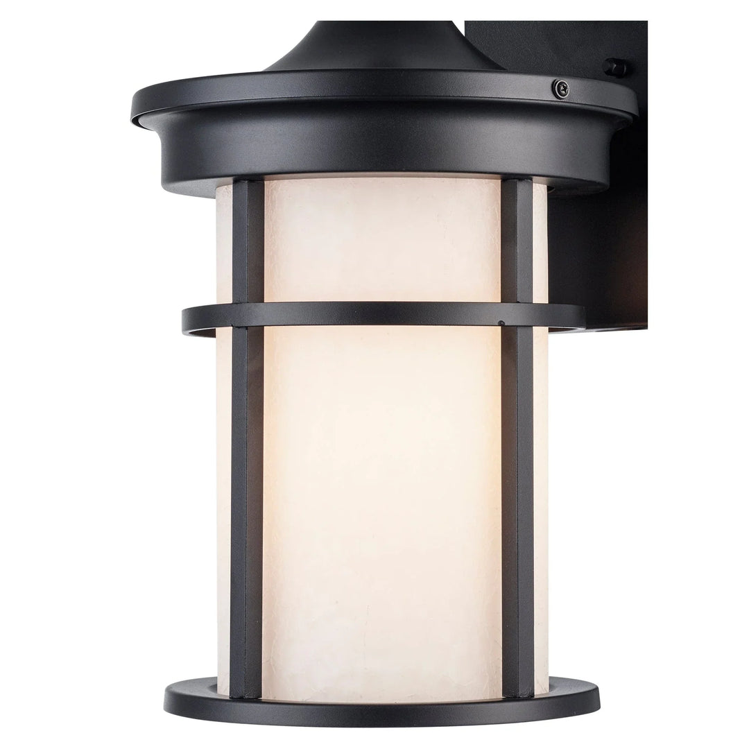 Trans Globe Avalon 1 - Light Armed Outdoor Wall Lantern Light -Black / Frosted