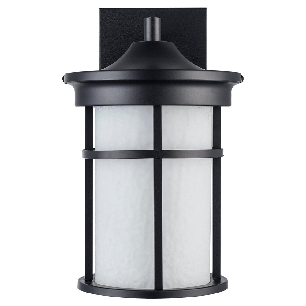 Trans Globe Avalon 1 - Light Armed Outdoor Wall Lantern Light -Black / Frosted