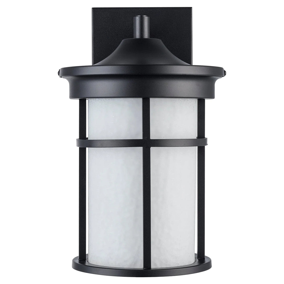 Trans Globe Avalon 1 - Light Armed Outdoor Wall Lantern Light -Black / Frosted