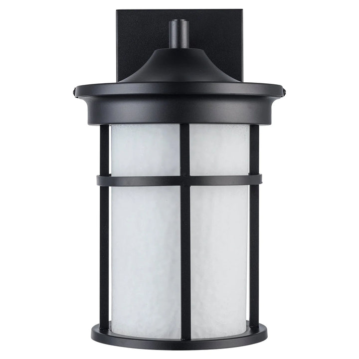 Trans Globe Avalon 1 - Light Armed Outdoor Wall Lantern Light -Black / Frosted