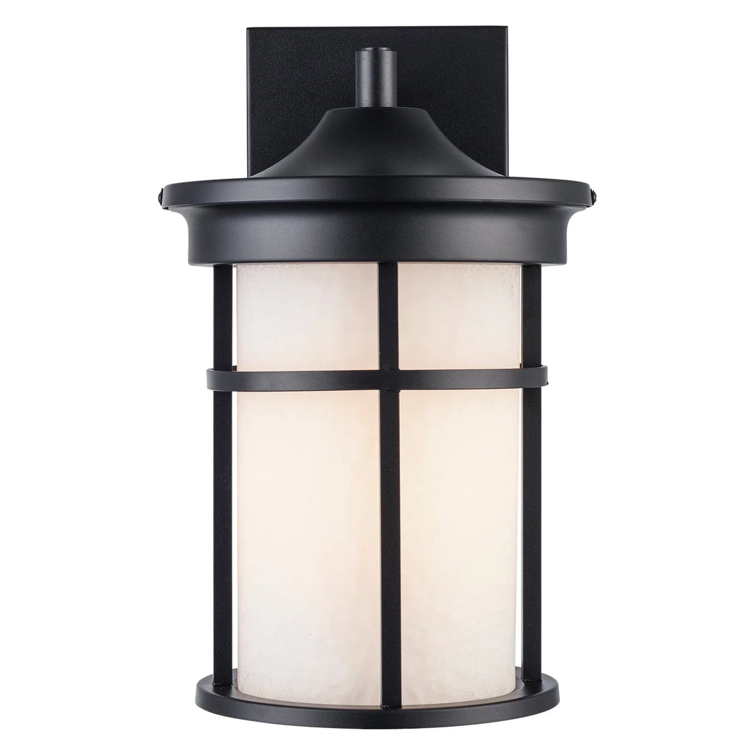 Trans Globe Avalon 1 - Light Armed Outdoor Wall Lantern Light -Black / Frosted