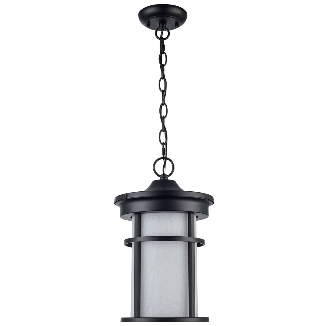 Trans Globe Avalon 1 - Light Outdoor Hanging Pendant Light with Open Base - Black