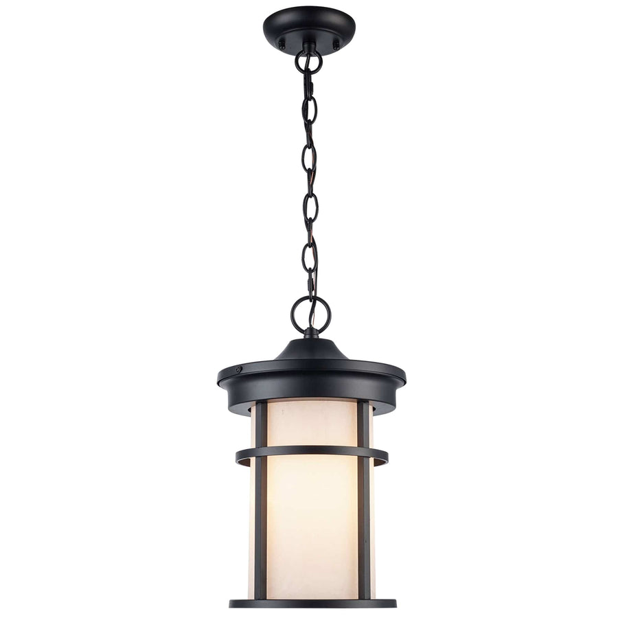 Trans Globe Avalon 1 - Light Outdoor Hanging Pendant Light with Open Base - Black