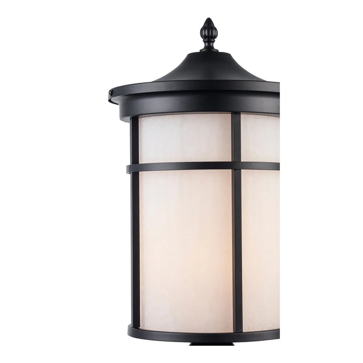 Trans Globe Avalon 1 - Light Outdoor Post Mount Lantern Head - Black / Frosted
