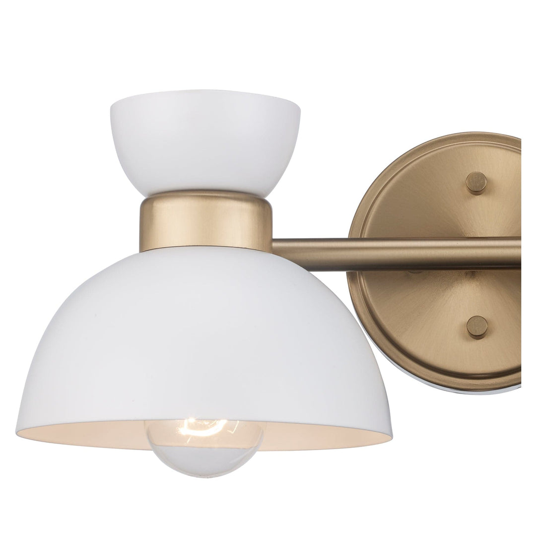 Trans Globe Azaria 2 - Light Vanity Double Metal Shade - White / Antique Gold