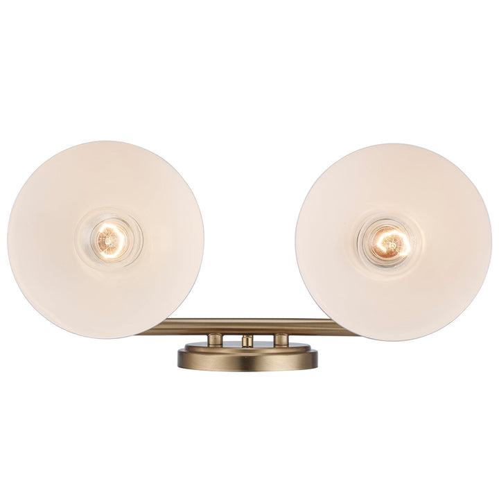 Trans Globe Azaria 2 - Light Vanity Double Metal Shade - White / Antique Gold