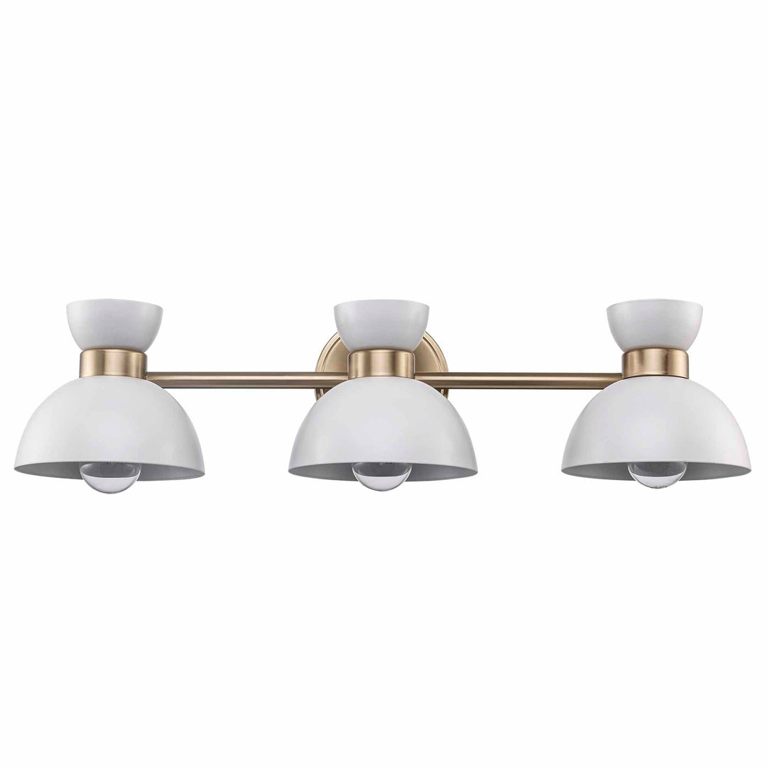 Trans Globe Azaria 3 - Light Vanity Double Metal Shade - White / Antique Gold