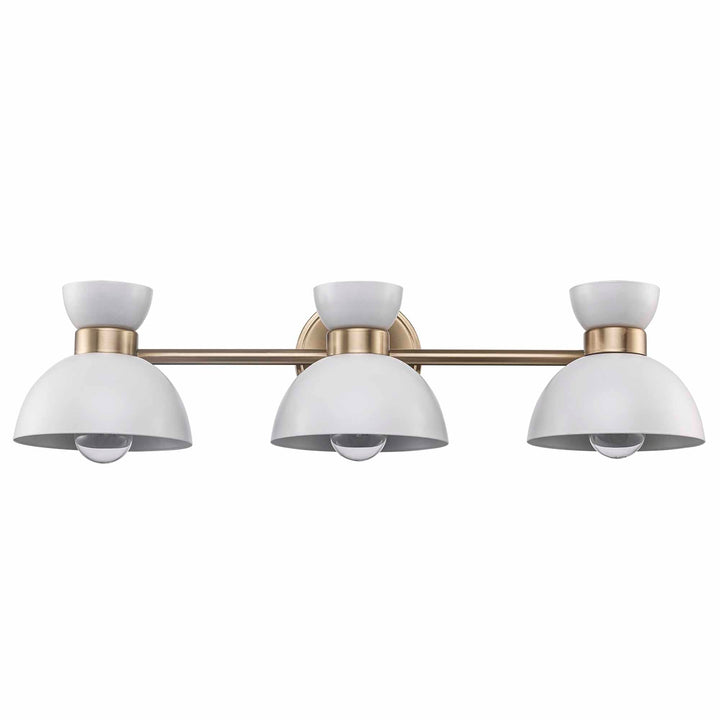 Trans Globe Azaria 3 - Light Vanity Double Metal Shade - White / Antique Gold