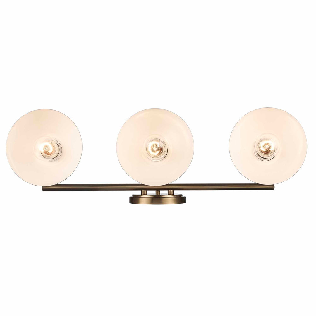 Trans Globe Azaria 3 - Light Vanity Double Metal Shade - White / Antique Gold