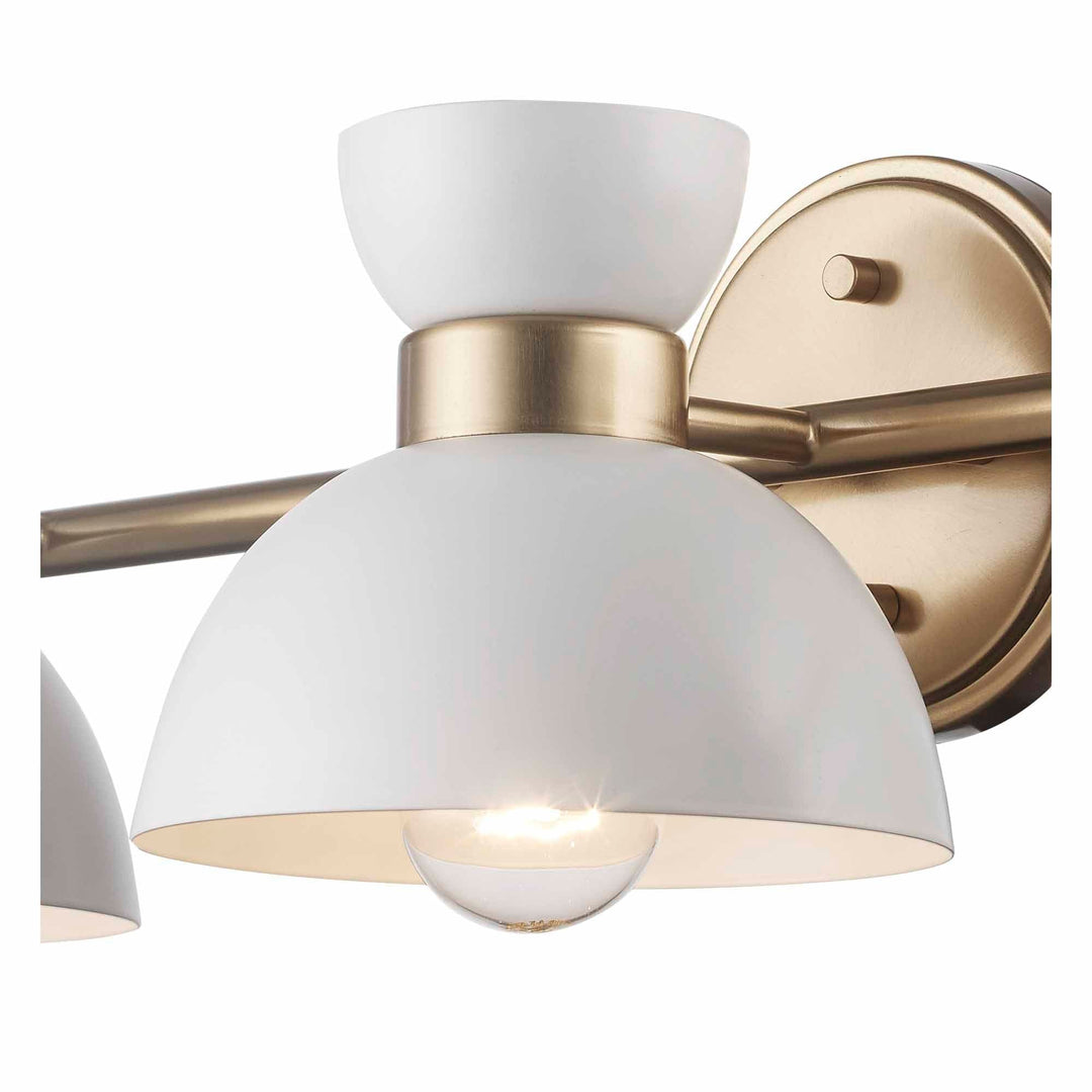 Trans Globe Azaria 3 - Light Vanity Double Metal Shade - White / Antique Gold