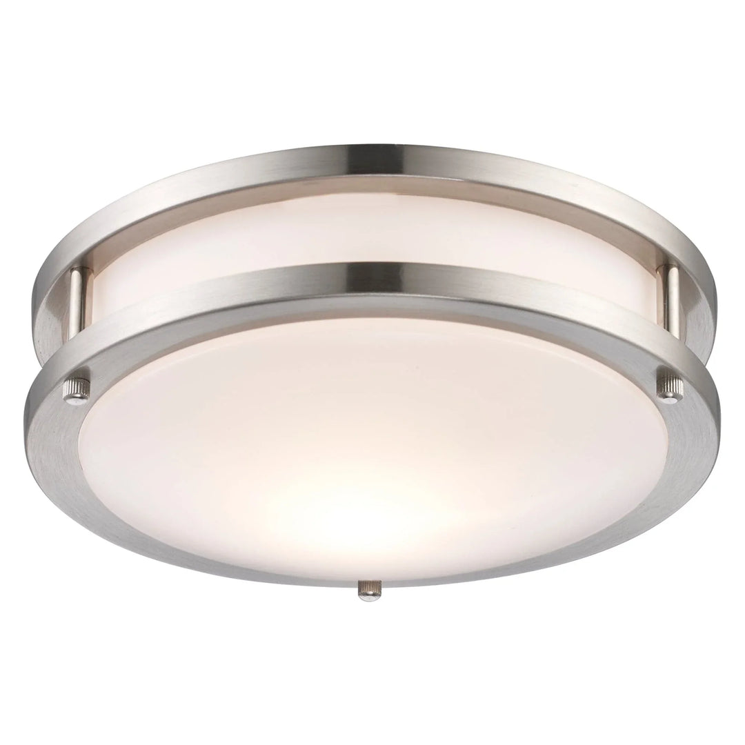 Trans Globe Barnes Collection Round LED, Acrylic and Metal, Flush Mount Indoor Ceiling Light - Brushed Nickel