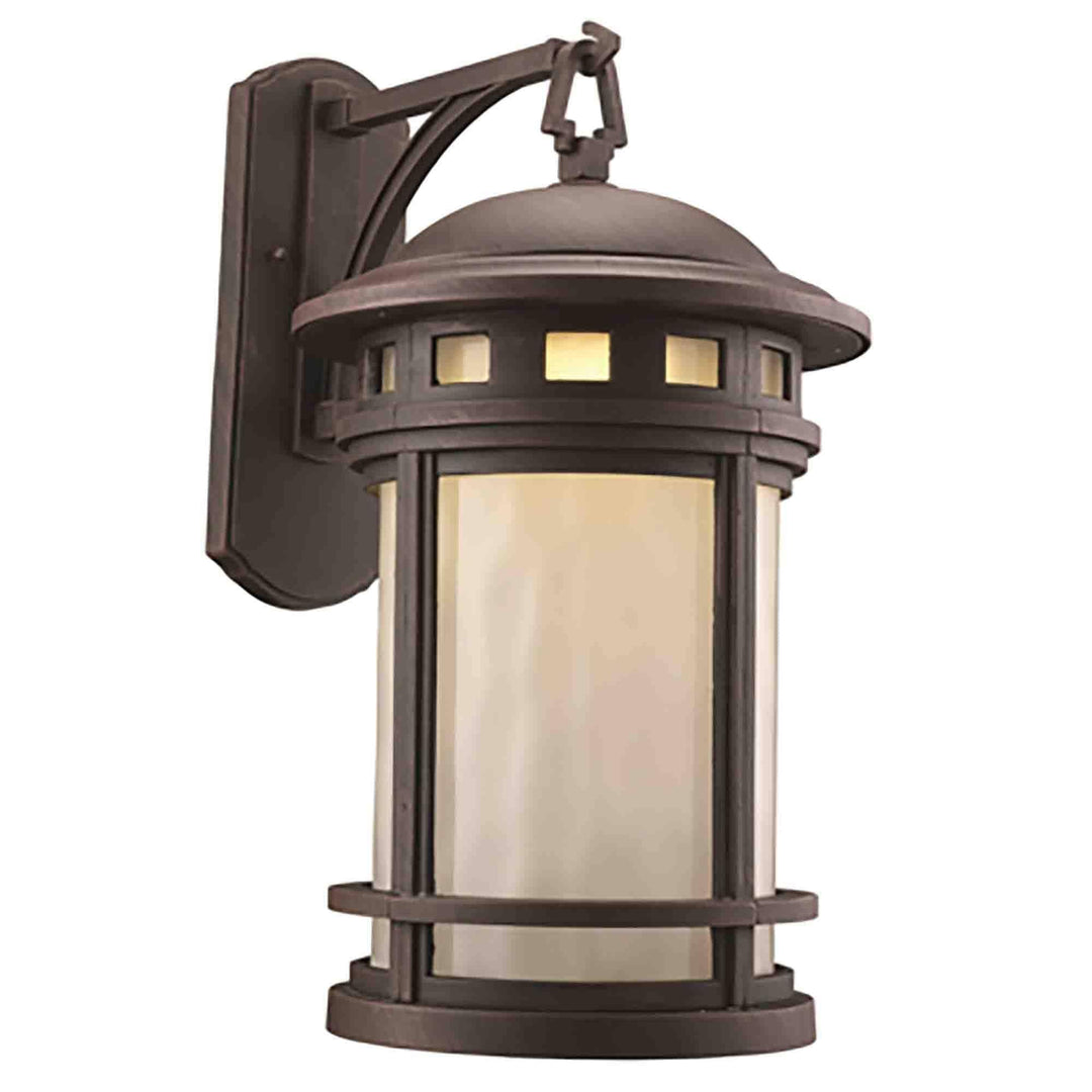 Trans Globe Boardwalk Collection 1-Light, Ring Top Lantern Head with Water Glass - Rust