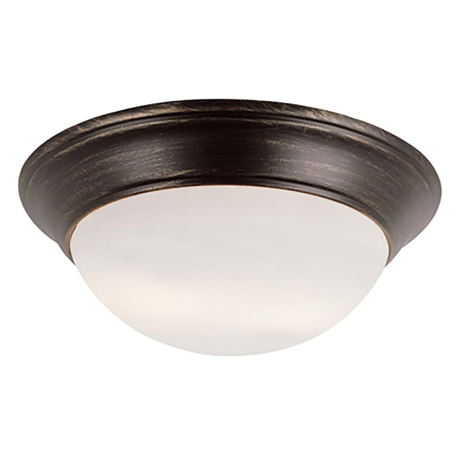 Trans Globe Bolton 14" Flush Mount - Rubbed Oil Bronze