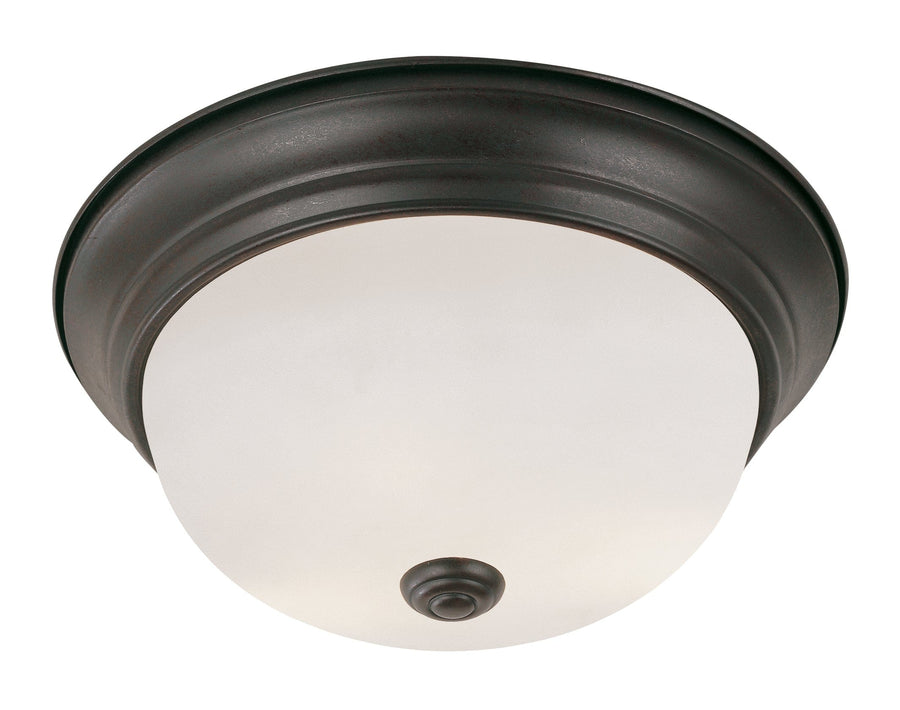 Trans Globe Bowers 11" Flushmount Frost Glass -Rubbed Oil Bronze
