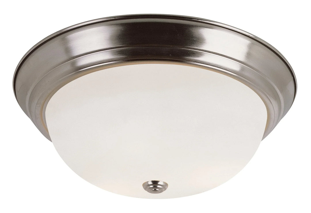 Trans Globe Bowers 11" Flushmount Marbleized Glass - Brushed Nickel