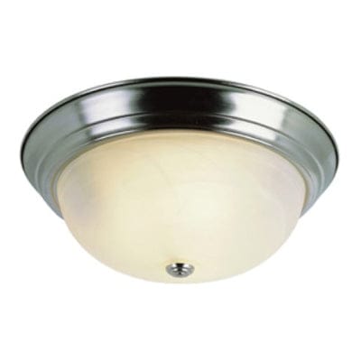 Trans Globe Browns 13" Flushmount Marbelized - Brushed Nickel