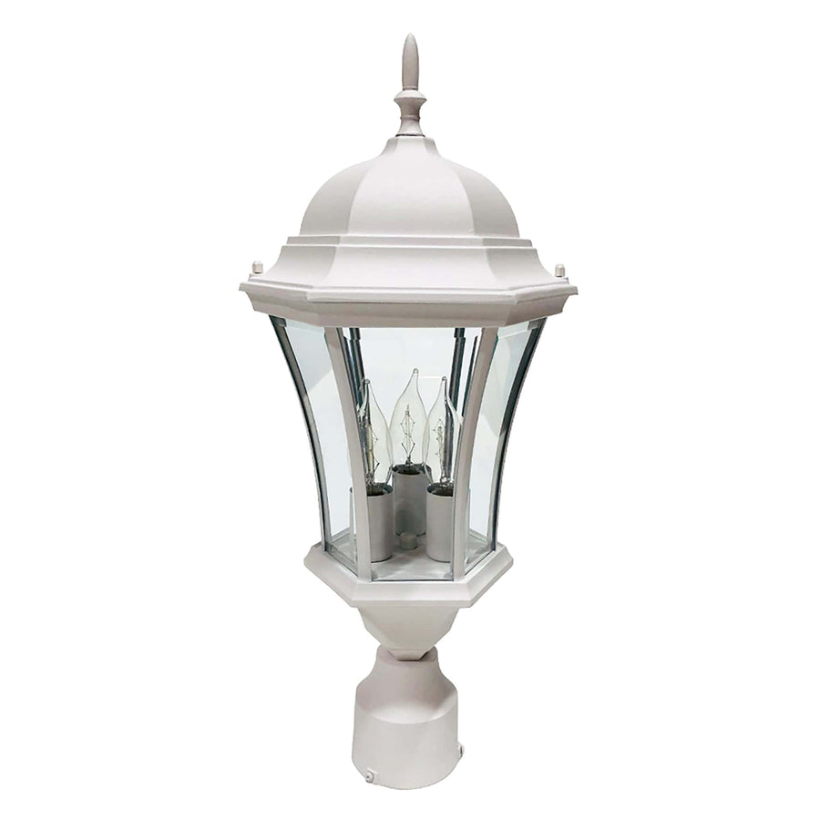 Trans Globe Burlington 1-Light Metal and Glass Post Mount Lantern Head - White