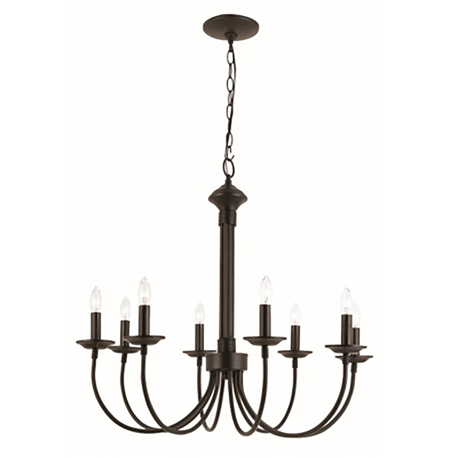 Trans Globe Candle 26.5" Chandelier - Black