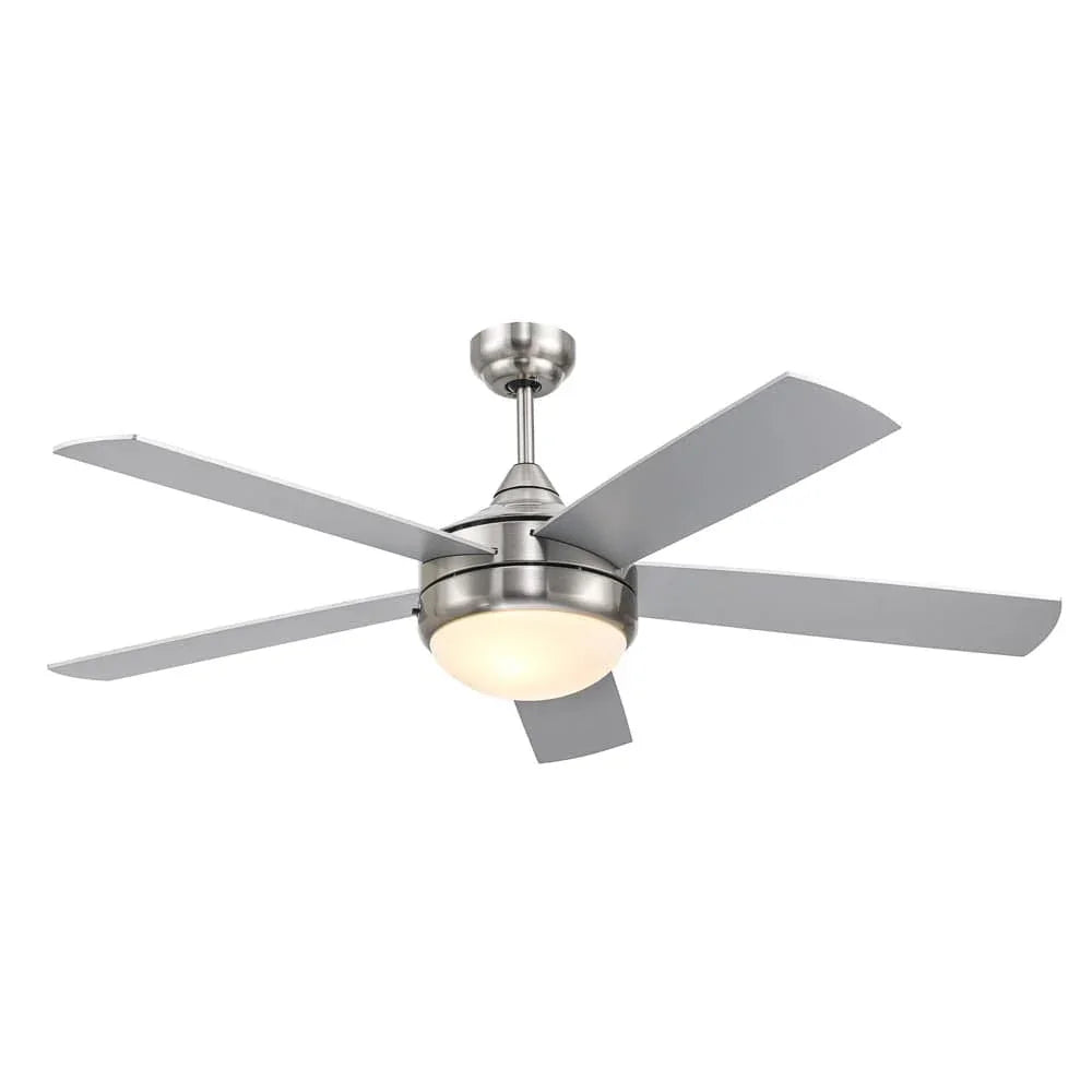 Trans Globe Cappleman 2-Light, 5-Blade Transitional Ceiling Fan - Brushed Nickel