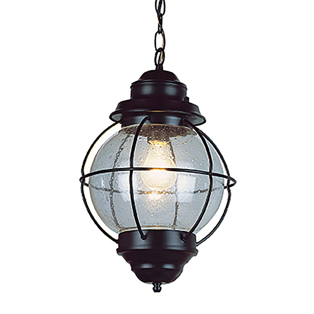 Trans Globe Catalina 13.5" Hanging Lantern Light - Black