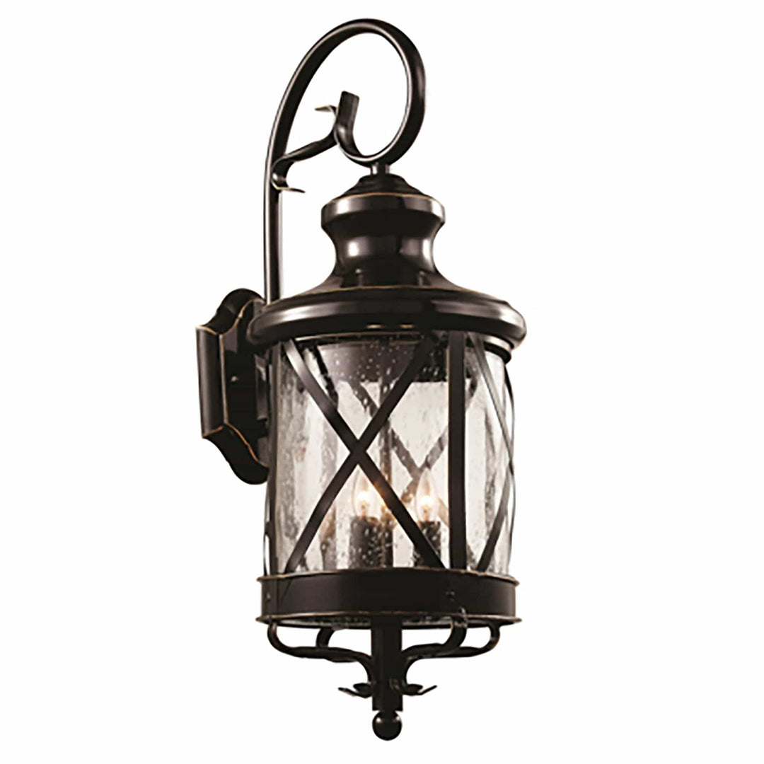 Trans Globe Chandler 3-Light Armed Coach-style Outdoor Wall Lantern Light - Rubbed Oil Bronze