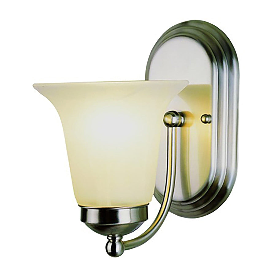Trans Globe Clayton Reversible Mount, Armed Wall Sconce, with  Opal Glass Bell Shade - Brushed Nickel