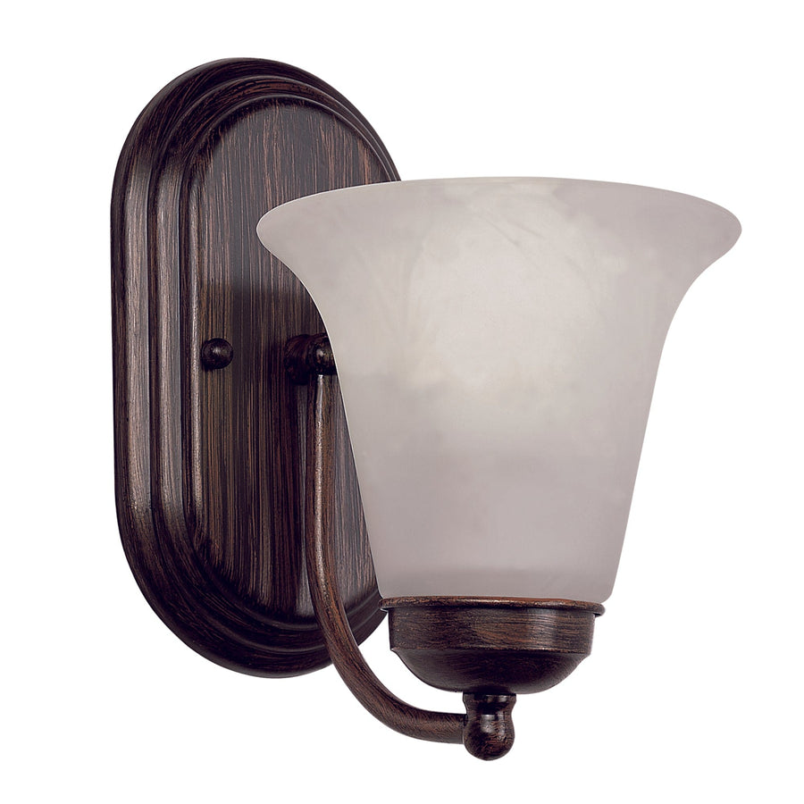 Trans Globe Clayton Reversible Mount, Armed Wall Sconce, with  Opal Glass Bell Shade - Rubbed Oil Bronze