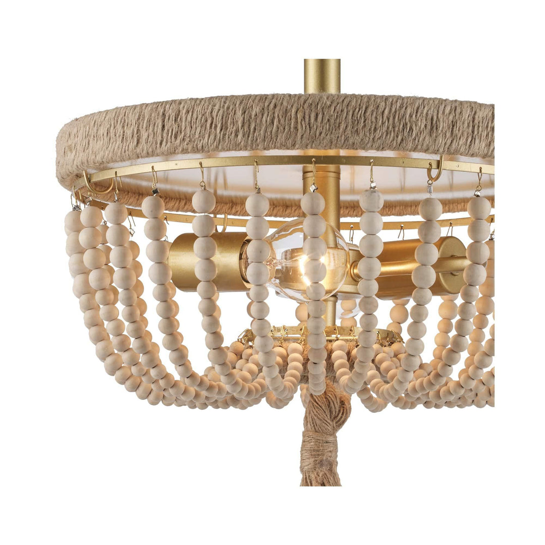 Trans Globe Coastal 2-Light Taylan Semi-Flush Mount wood - Antique Gold