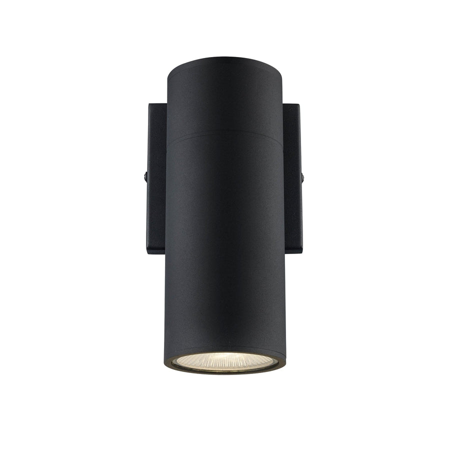 Trans Globe Compact Collection, Tubular/Cylindrical, Outdoor Metal Wall Sconce Light ADA - Black