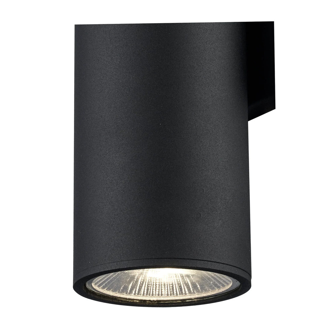 Trans Globe Compact Collection, Tubular/Cylindrical, Outdoor Metal Wall Sconce Light ADA - Black