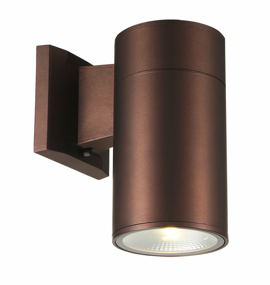 Trans Globe Compact Collection, Tubular/Cylindrical, Outdoor Metal Wall Sconce Light - Bronze