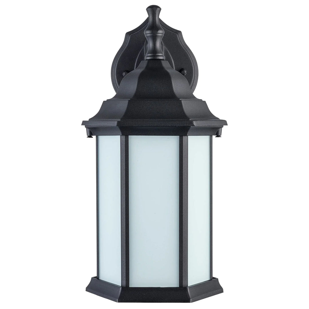 Trans Globe Cumberland 1 - Light 12.5" Wall Lantern - Black / Frosted
