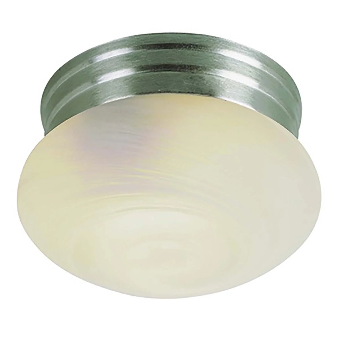 Trans Globe Dash 10" Flushmount Mushroom Mrblzd - Brushed Nickel