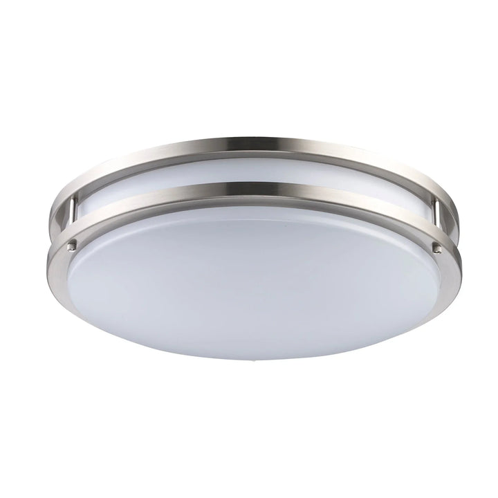 Trans Globe Dash 3 - Light Frosted Acrylic Flushmount Round Double - Brushed Nickel