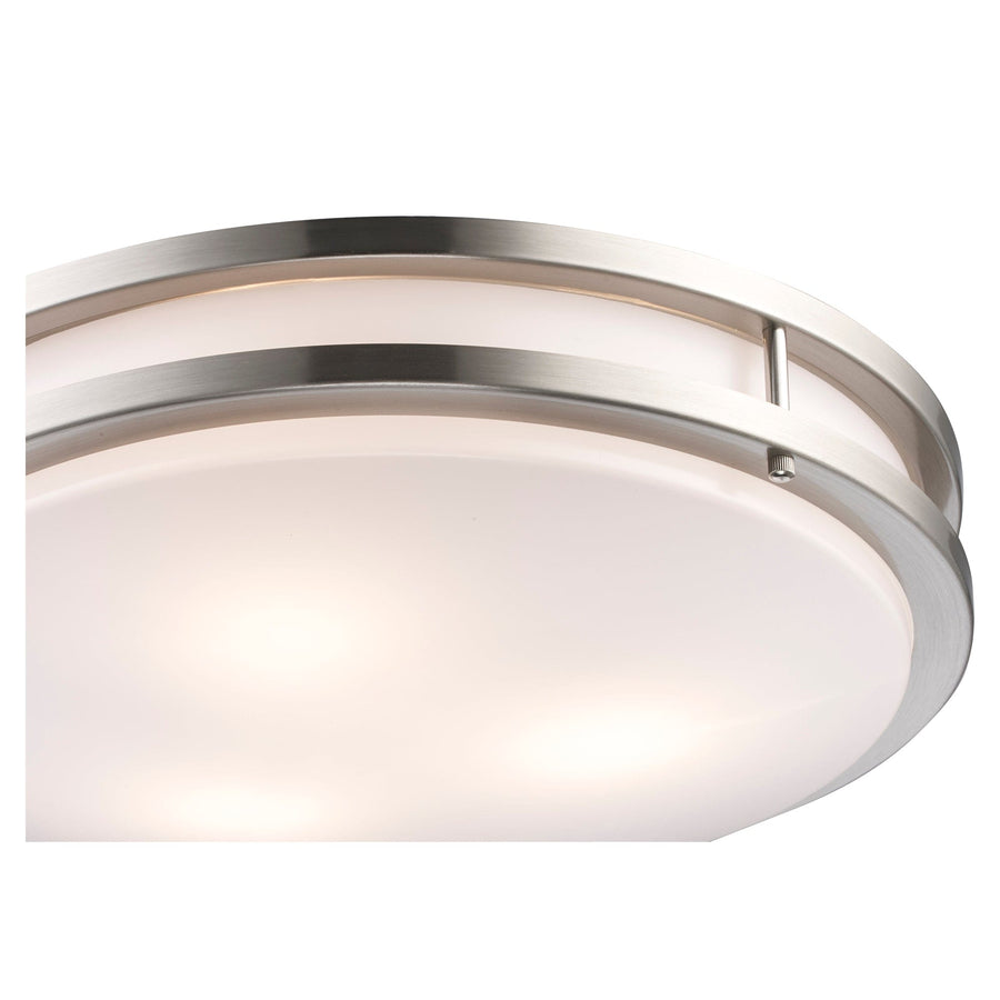 Trans Globe Dash 3 - Light Frosted Acrylic Flushmount Round Double - Brushed Nickel