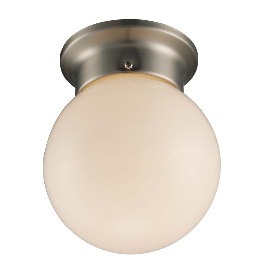 Trans Globe Dash 6" Flush Mount Globe Ceiling Light with Pull Chain - Brushed Nickel